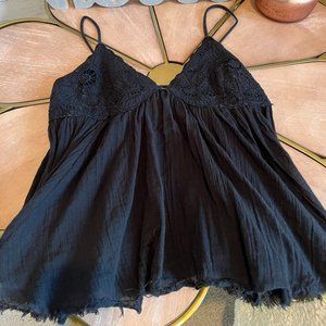 Free People XS Black spaghetti strap top